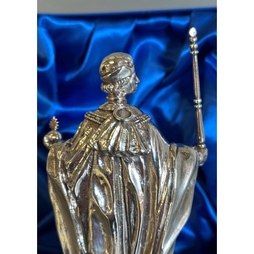 468 - A silver figure of Henry VI, founder of Eton college and a representation of the statue in Eton hall... 