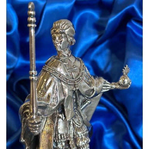 468 - A silver figure of Henry VI, founder of Eton college and a representation of the statue in Eton hall... 