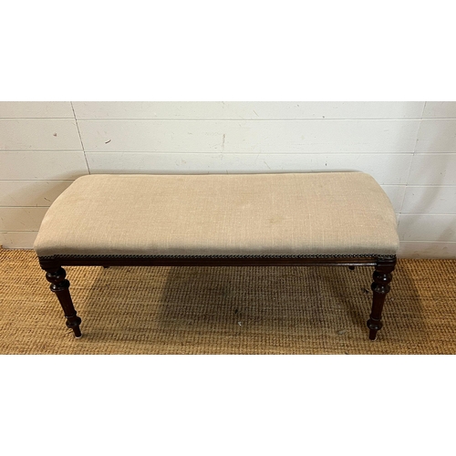 49 - A mahogany frame bench seat (H43cm W112cm D46cm)