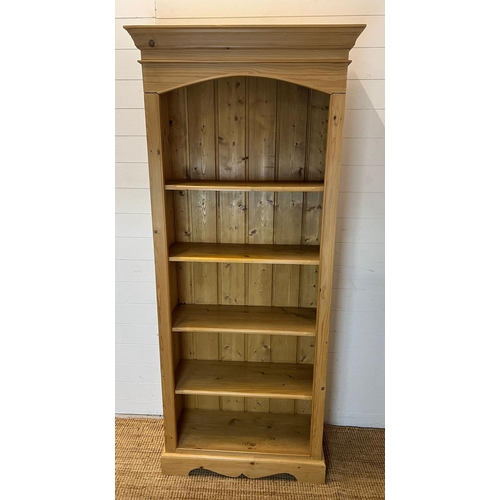 58 - A pine bookcase with five shelves (H198cm W84cm D36cm)