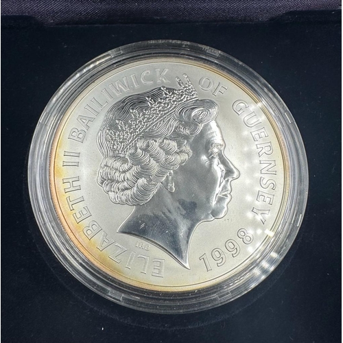 691 - Westminster Mint Guernsey 1998 Silver Proof £10 coin Queen Elizabeth The Queen Mother, boxed approxi... 