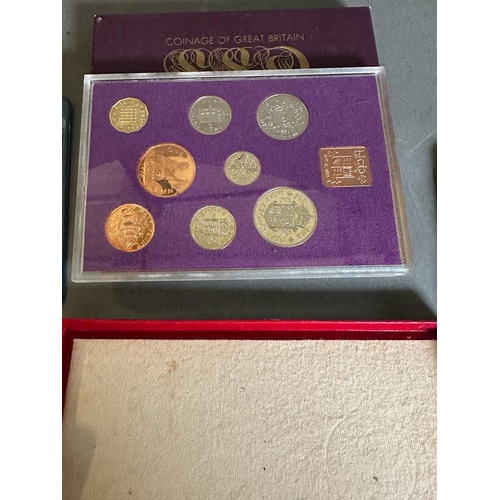 692 - A selection of Royal Mint collectors packs to include: Britain's first Decimal coins, 1970 Coinage o... 