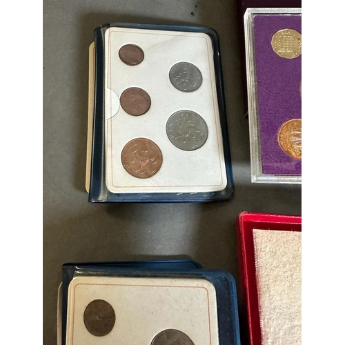 692 - A selection of Royal Mint collectors packs to include: Britain's first Decimal coins, 1970 Coinage o... 