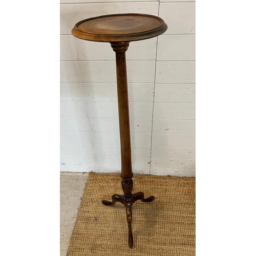 8 - A mahogany Torchere tripod plant stand (H123cm Dia30cm)