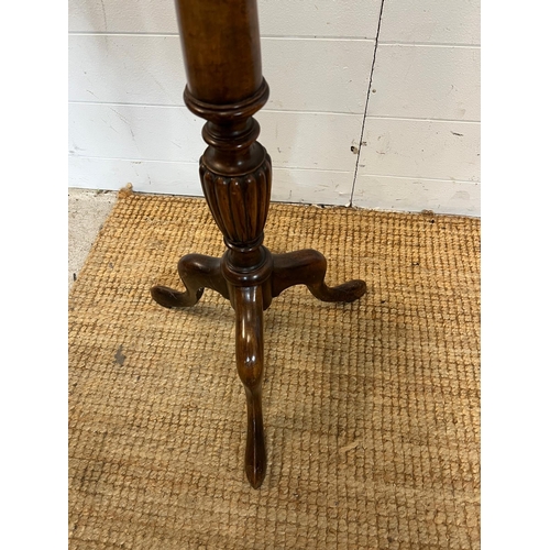 8 - A mahogany Torchere tripod plant stand (H123cm Dia30cm)