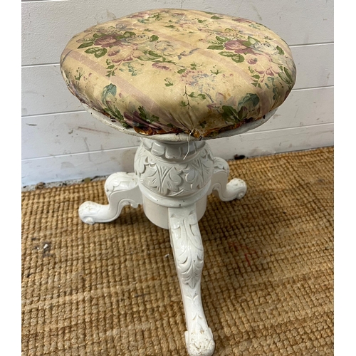 85 - A white painted piano stool