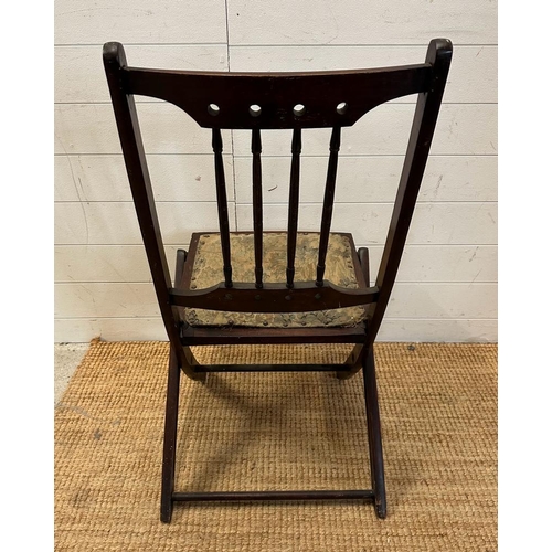 92 - Two 19th century spindle back folding chairs