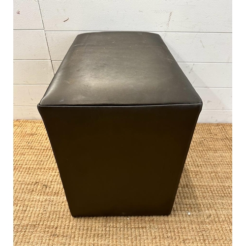 99 - A brown faux leather foot stool