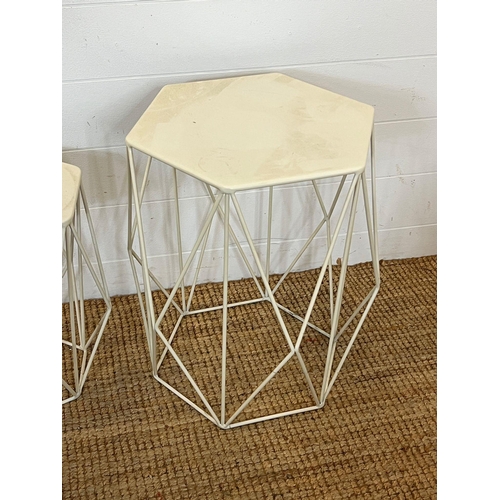 119 - Two side hexagon tables (H50cm)