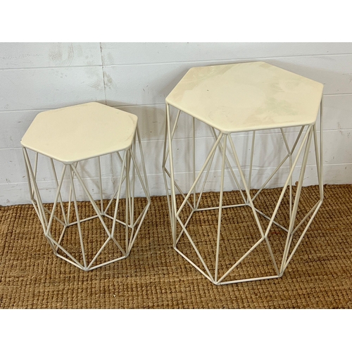 119 - Two side hexagon tables (H50cm)