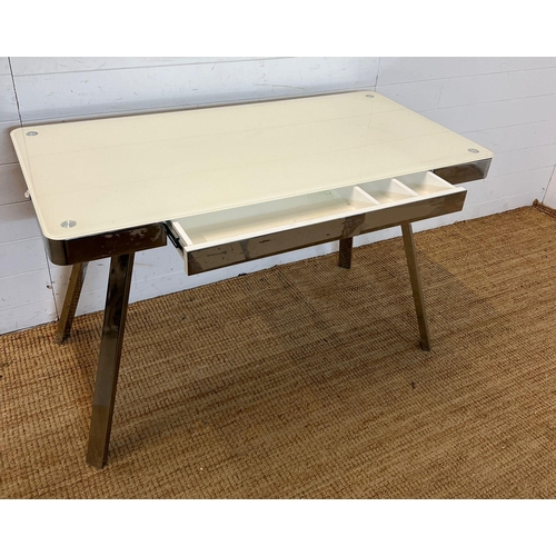 122 - A glass platform style Studio desk (H74cm W120cm D60cm)