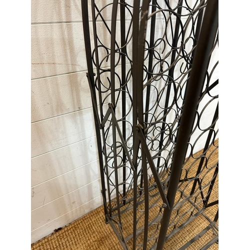 138 - A thirty seven wine caged wine rack (H110cm)