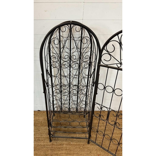 138 - A thirty seven wine caged wine rack (H110cm)