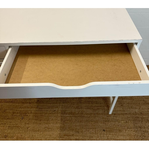 142 - A contemporary white two drawer office desk