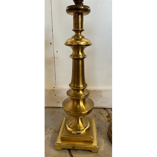 187 - Two vintage brass table lamps