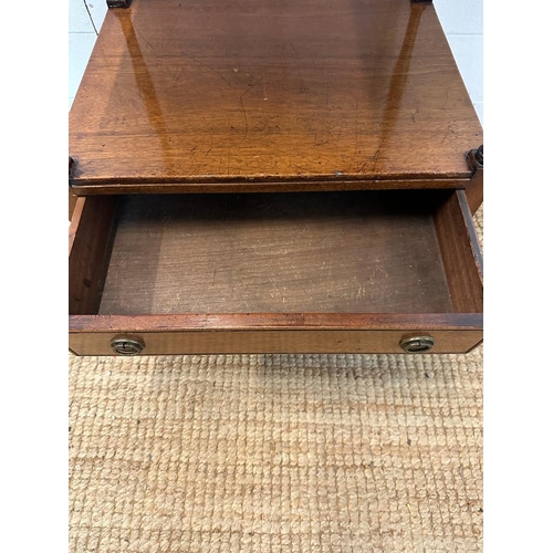 22 - A George III mahogany whatnot on turned supports with single drawer under  C1810 (H100cm W49cm D37cm... 