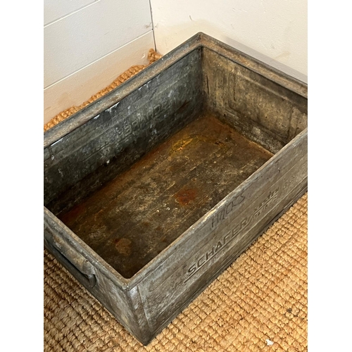 224 - Three galvanised industrial style storage bins, one by Shafter