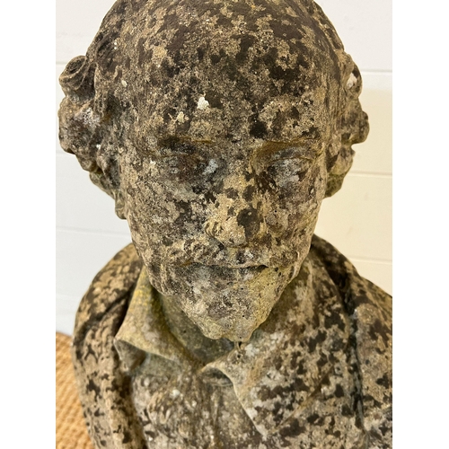 224A - A garden bust of a gentleman H52cm