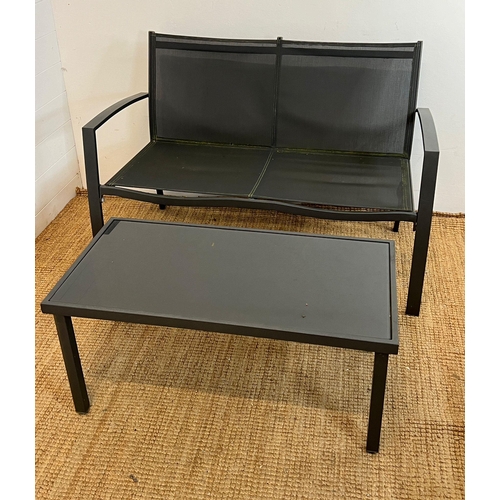 238 - Two seater garden seat with table (H76cm W53cm)