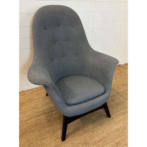 24 - A grey Ikea button back arm chair