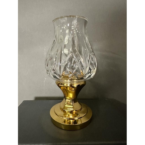 244 - A Waterford crystal brass and crystal candlestick, boxed