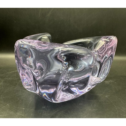 249 - An Art glass purple cigar ash tray