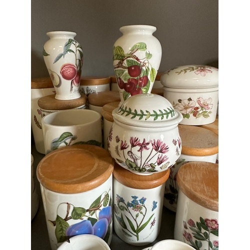 253 - A large quantity of Portmeririon china to include lidded jars, vases and pots