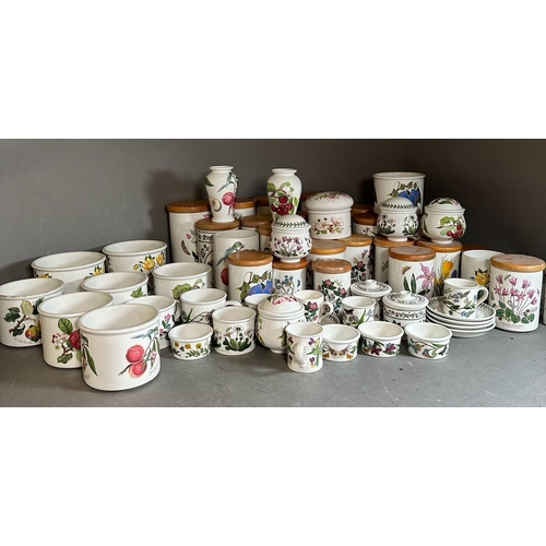 253 - A large quantity of Portmeririon china to include lidded jars, vases and pots