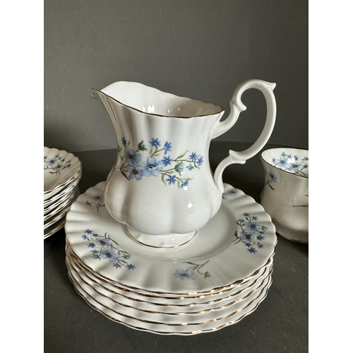 271 - A part Richmond blue rock tea service to include side plates, cups and saucers and a milk jug