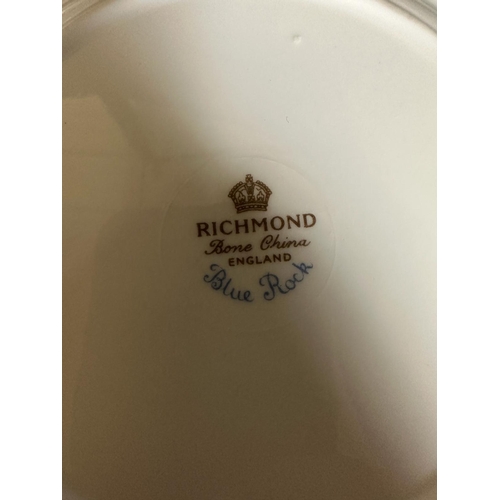 271 - A part Richmond blue rock tea service to include side plates, cups and saucers and a milk jug