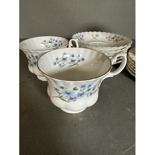 271 - A part Richmond blue rock tea service to include side plates, cups and saucers and a milk jug