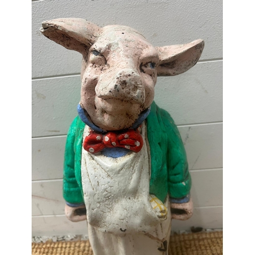 337 - A resin butcher pig statue (H54cm)