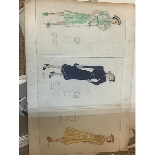 372 - A vintage fashion designer pattern book/sheets