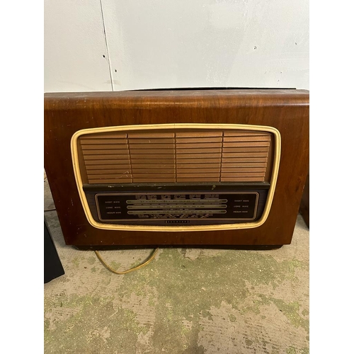 395 - A selection of vintage radios and record players to include a Monarch three speed, a Collardo tape T... 