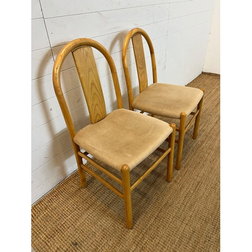 42 - Two 80's style pine arched chairs