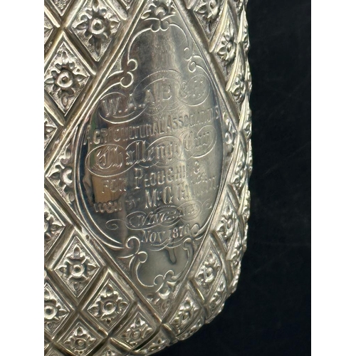 422 - A Victorian silver trophy, approximately 23cm and engraved Agricultural Associations Challenge Cup f... 