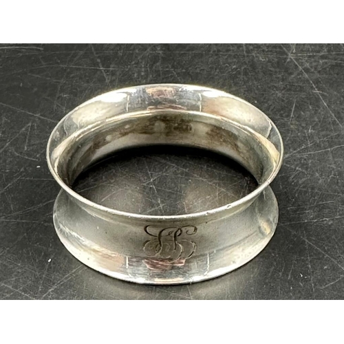 427 - Two hallmarked silver napkin rings, one hallmarked for Birmingham 1944 by H Bros and the other for B... 