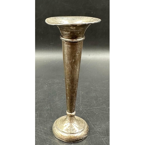 431 - A silver paperweight Carr's Sheffield 2000, with wooden base along a with a hallmarked silver single... 