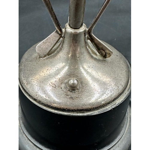 433 - A small silver golf trophy, engraved and hallmarked for London.