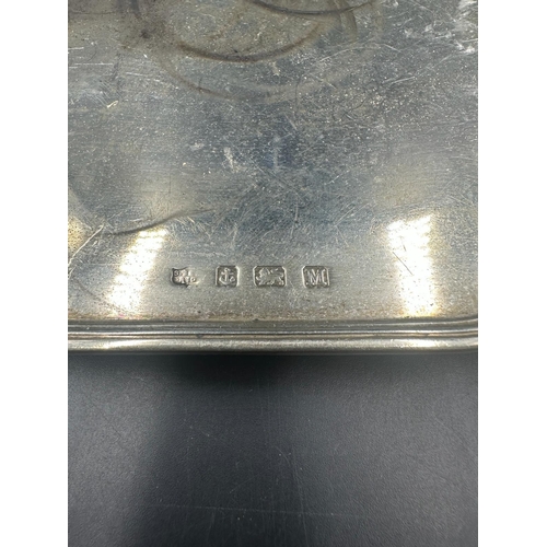 455 - A hallmarked silver tray on four feet, hallmarked for Birmingham by S Blanckensee & Son Ltd 1936, ap... 