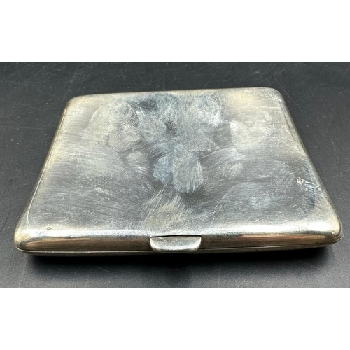 458 - A silver cigarette case, hallmarked for Birmingham by William Henry Sparrow 1912.