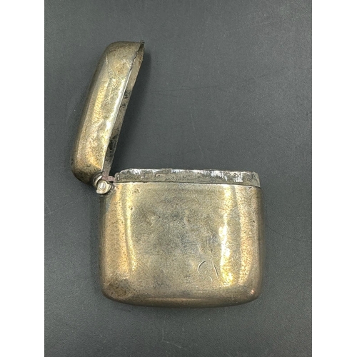 463 - A hallmarked silver vesta case, rubbed hallmarks