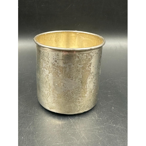 466 - A W Bell & Co silver beaker, approximate total weight 59g, H 6cm