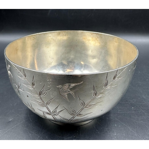 471 - A white metal bowl by Arlington & Co Calcutta 11cm in diameter.