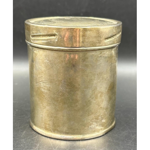 475 - A W D & H O Wills Bristol and London tobacco silver canister, engraved to top and hallmarked for She... 