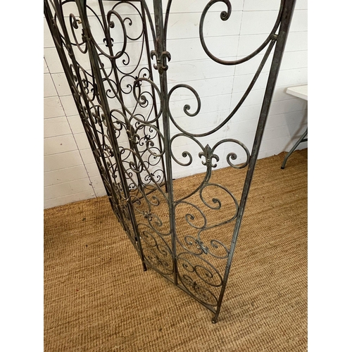 5 - A three panel metal screen AF (186cm x 48cm each panel)