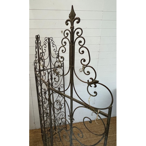 5 - A three panel metal screen AF (186cm x 48cm each panel)