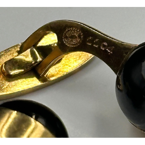 506 - A pair of Georg Jensen 18ct gold, cuff links, with an approximate weight of 11.5g, circa 1970's.