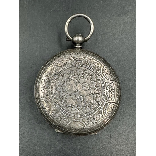 587 - A silver pocket watch, hallmarked for Birmingham 1886