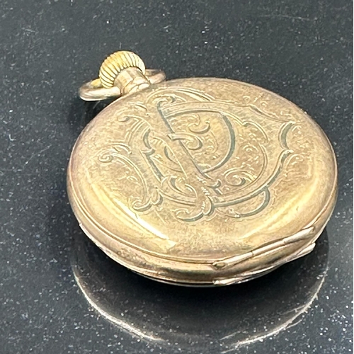 588 - An Engraved pocket watch the A W W Co Waltham Mass on face and English Mar A L D inside case